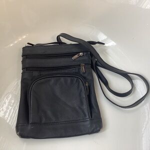 Black Leather Crossbody Bag